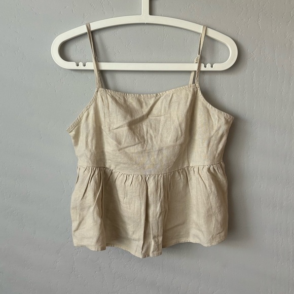 NWOT Pacsun Linen Tie Back Top - Picture 1 of 4